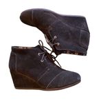 Toms Black Suede Desert Ankle Booties Womens Size 10 Photo 3