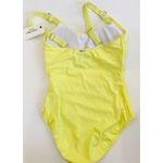 Calvin Klein  ruched side one piece swimsuit in neon yellow Photo 2