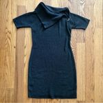 Calvin Klein Short Sleeve Cowl Neck Dark Gray Sweater Dress Women’s Size Small Photo 11
