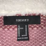 Forever 21 Women’s Faux Fur Knit Diamond Patterned Button-Up Teddy Jacket Photo 7