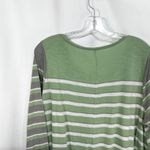 Crown & Ivy  XL Top Striped Swing Tunic 3/4 Sleeve Casual Green Gray White‎ 315 Photo 5