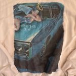 Boys Lie  Oversized Graphic Hoodie Racer Girl Size M in Cream Blue Photo 4