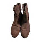 Rampage Women Brown Faux Suede Ruched Bow Ankle Boots Size 8.5 Photo 0