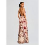 retrofete Raelynn Silk Maxi Dress Vintage Mixed Print Womens Size Medium Brown Photo 5