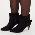 Torrid Studded Side Bow Ankle Boots Booties Black Microfiber 9.5W Photo 0