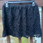 Women’s Flirty Lace Linned W/Stretch Waist Floral Black Mini Skirt, USA|Size:S Photo 2