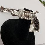 Silver Statement Ring Pistol Gun With Cubic Zirconia Stones Photo 2