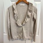 ZARA Knit Ruffle Cardigan Button Down Sweater size Medium Photo 0