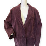 Vintage Margaret Godfrey Women's Purple Leather Jacket Size 3X Photo 0