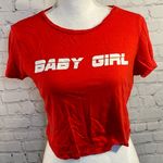 Charlotte Russe  T-Shirt Cropped "Baby Girl" Red-Medium Photo 1
