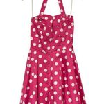 Vintage Y2K IXIA Pink Polkadot Dress Women Babydoll Halter Rockabilly Lolita L Size L Photo 4