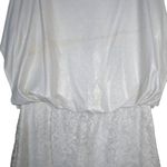 Sangria Women's 14 Blouson Pearl Gold Lined Lace Shirt Dress NEW White Photo 4