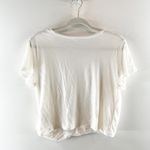 Anthropologie Short Sleeve Draped Crewneck Tee Shirt White Medium Photo 4