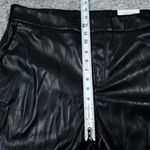 Chico's  Faux Leather Cutwork Hem Trousers Wide Leg Ankle Pants Black Size 16 Photo 10