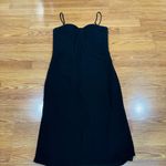 Brandon Maxwell cocktail party Black Silk Halter Bustier Sheath Dress 6 / small Photo 9