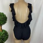 J.Crew Black Ruffle Trim 1 Piece Swim Bathing Suit 8 Photo 1