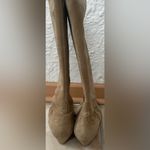 Lulu Guiness tan,suede, embroidered knee boots, leather sole/interior; 40 1/2 Tan Size undefined Photo 7