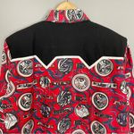 Vintage Western Shirt Women Southwestern Print Red Black Medium Cowgirl 1990s Photo 5