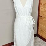 Lulus Always Ravishing White Cotton Eyelet Fringe Tulip Midi Dress Medium NWT Photo 1