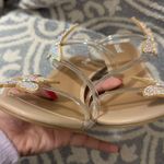 Abound  Size 8.5 Butterfly Kimora Clear Strap Beige Sandal With Rhinestones Heels Photo 4