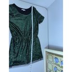 Revolve Women's Lucy Paris Dark Green Sequins Short Mini T-shirt Dress L Holiday Photo 8