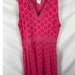 Sigrid Olsen Seashell V Neck sleeveless Pink Fit Flare Dress Size Large Photo 3