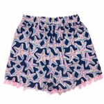 Simply Southern  Blue Starfish Print Tassel Hem High Waisted Shorts Size S/M Photo 1