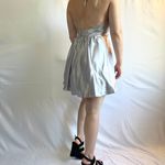 Fiesta Fashion Fiesta Sparkly Glitter Silver Metallic Deep V Halter Mini Homecoming Dress - S Photo 4