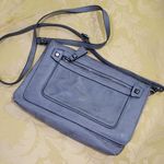 Nicole Miller Gray Vegan Leather Crossbody Bag Photo 0