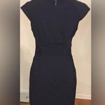 Adrianna Papell - Navy Cocktail Dress with Green Stone Collar size 6 Photo 5