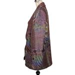 American Vintage 90s Vintage Tapestry Oversized Abstract Print Blazer Green Red Multicolor Large Photo 3