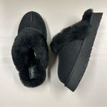 UGG  Disquette Clog Platform Slip On Shoes Slipper Suede Sheepskin Collar Size 9 Photo 3