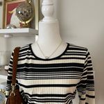 Forever 21 Striped Black and White Long Sleeve Crop Top Size 2X Photo 1