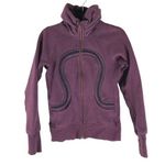 Lululemon  Womens Scuba Jacket Fleece Neck Burgundy Purple 4 Photo 0