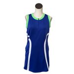 PGA Tour NWT Women's Grand Slam Colorblock Sleeveless Flounce Golf Dress Lime Cobalt Photo 4