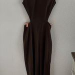 ZARA Woman Dark Green Open Back Wide Leg Jumpsuit XS Photo 0