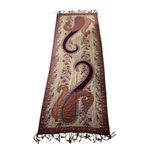 KA Cashmere 100% Large Brown & Tan Paisley Scarf Light Weight Shoulder Wrap Photo 6