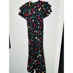 Ralph Lauren POLO  Black Floral 100% Silk Nime Midi Dress Size 8 Photo 5