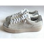 P448  Thea Glitter Casual Designer Sneakers White Silver Size 42 (9-9.5) NEW Photo 5