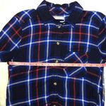 American Eagle Boyfriend Oversize Fit Blue Plaid Flannel Size Extra Small Photo 11