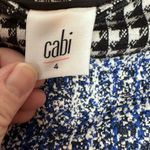 CAbi  Rena‎ 21 Club Blue Matrix Tweed Skirt Black Accent Stretch Houndstooth SZ 4 Photo 2