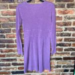 Horny Toad  Purple Micro Stripe Long Sleeve Tomboy Faux Wrap Dress Women's Small Photo 7