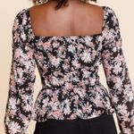 Francesca's Collections Mi ami Chrissy black long sleeve floral top size large Photo 1