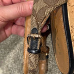 Coach  FERRY sling back peep toe heels with signature monogram and buckles Photo 1