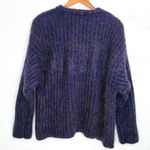 90s Express Tricot M/L Fuzzy Mohair Cardigan Grandpa Sweater Ribbed Knit Grunge Purple Size undefined Photo 3