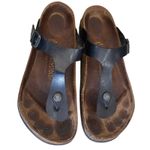 Birkenstock  Black GIZEH Leather Thong Sandals Size 40 US 9/9.5 Photo 2