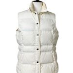 Lands' End Quilted Puffer Vest Button Front Collar Solid White Women's Size Large Photo 11