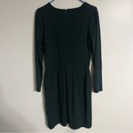 Loft Women's Faux Wrap Sheath Dress V-Neck Long Sleeves Size 6 Tall Dark Green Photo 1