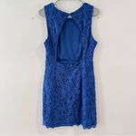 Lulus Rhythm of Love Blue Lace Sleeveless Backless Bodycon Dress LARGE Photo 4