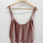 Jack by BB Dakota  Pink Velvet Pleated Layered Crop Tank Top Women Medium Photo 0